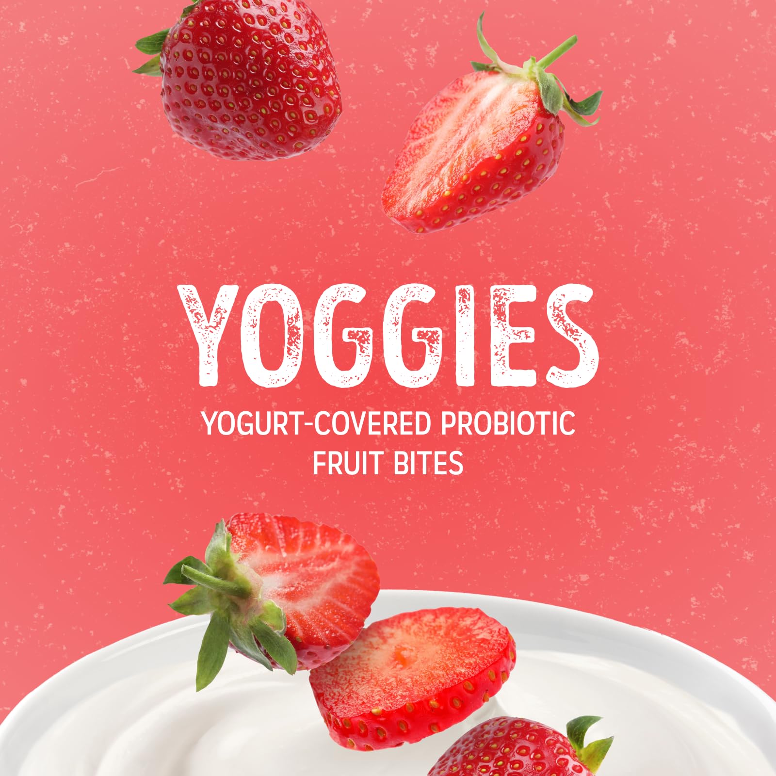 Nature's Garden Probiotic Strawberry Yoggies 21oz (30 x 0.7oz) Pack of 2 - Strawberry Yogurt-Covered Fruit Bites, High Fiber, Real Fruit Pieces, No