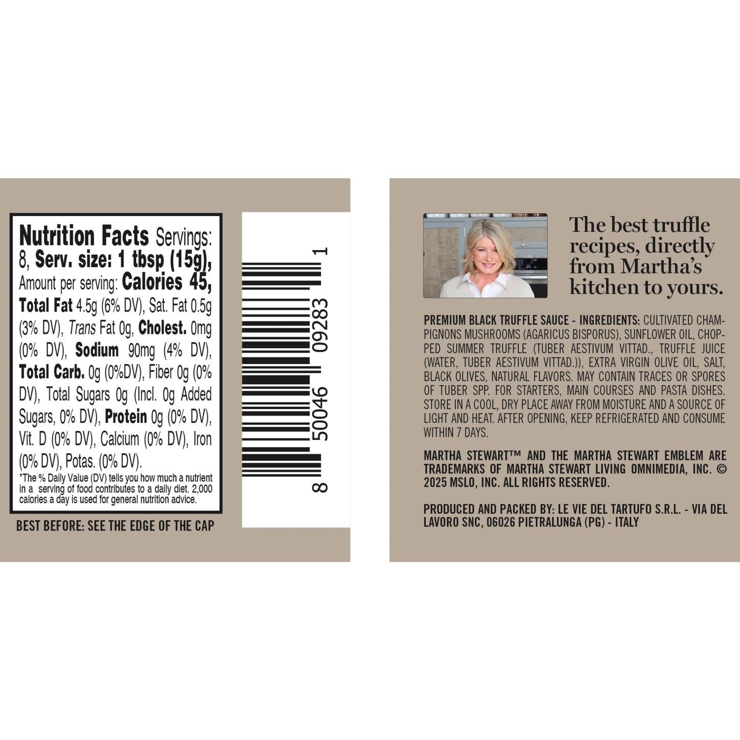 Martha Stewart & Jimmy Tartufi Premium Black Truffle Sauce, 4.5 oz Jar (Pack of 1) - Made With Real Truffles - No Preservatives, Colorants or Added