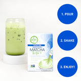 Aiya Sugar-Free Sweetened Matcha To Go Sticks - Stevia Sweetened Packets, Premium Japanese Matcha Powder, Gluten-Free - 10 Single-Serving Sticks