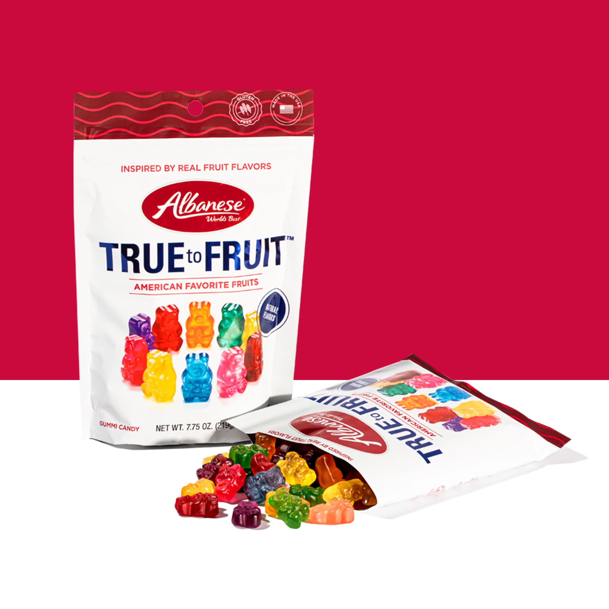 Albanese World's Best True to Fruit™ - American Favorite Fruits Gummies, 18.75oz Bag of Candy