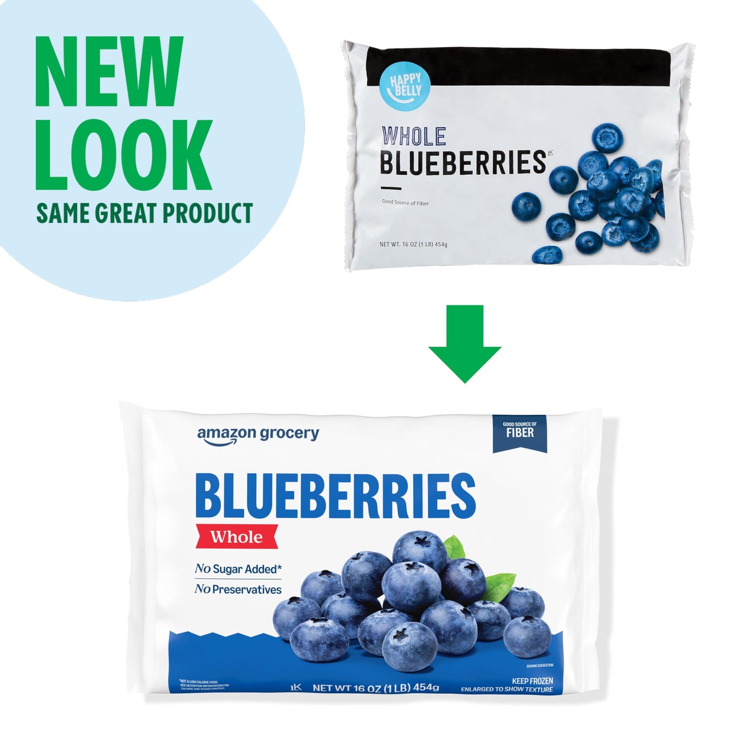 Amazon Grocery, Whole Blueberries, 16 Oz, Frozen (Previously Happy Belly, Packaging May Vary)