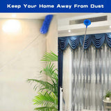 Buysenton Cobweb Duster with Extension Pole, Washable Cleaning Duster Kit with 3 Duster Heads, Cobweb Duster, Corner Brush, 15-100 Inch Long Aluminum