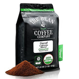 The Bean Organic Coffee Company Water Processed DECAF California Blend, Medium Roast, Ground Coffee, 16-Ounce Bag, Café Molido Tostado Orgánico