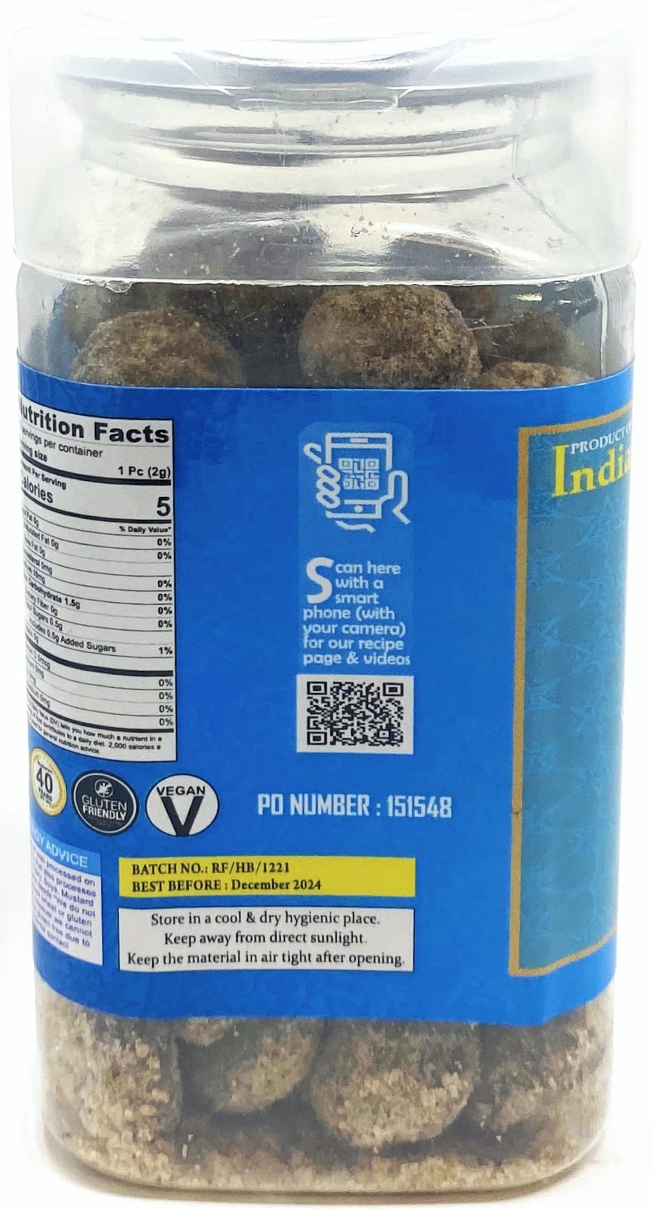 Rani Hing (Asafetida) Bites 5.25oz (150g) Vacuum Sealed, Easy Open Top, Resealable Container ~ Indian Tasty Treats | Vegan | Gluten Friendly | NON-GMO