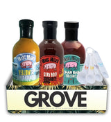 Meat Mitch Yellow Brick Road 19.7 oz + Stay Hot Spicy 19.6 oz + Char Bar BBQ Sauce 19 ounce Bundle with Measuring Spoon - 3 Flavor Variety: Sweet