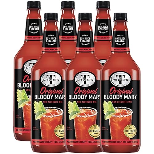 Mr & Mrs T Original Bloody Mary Mix, 1L Bottle, - Premium Cocktail Mixer for Bloody Marys, Ready to Use
