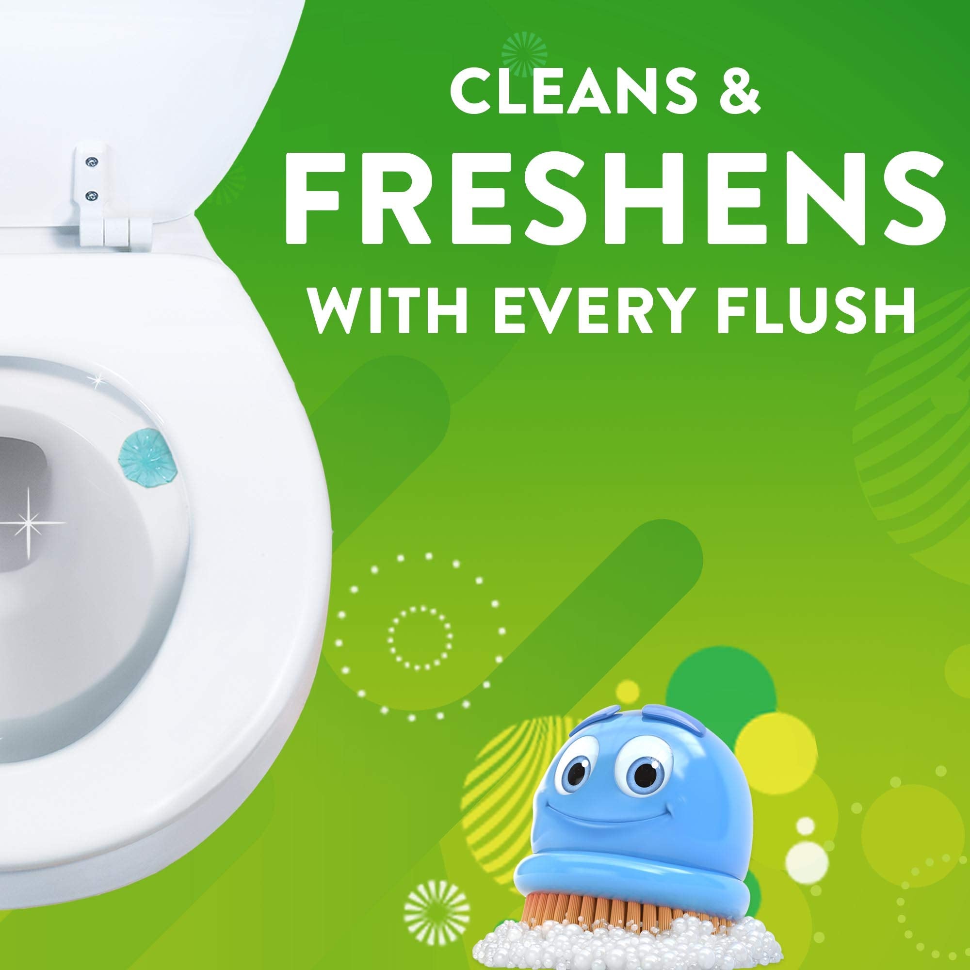 Scrubbing Bubbles Fresh Gel Toilet Bowl Cleaning Stamps, Helps Keep Toilet Clean and Helps Prevent Limescale & Rings, Rainshower Scent, 1 Dispenser