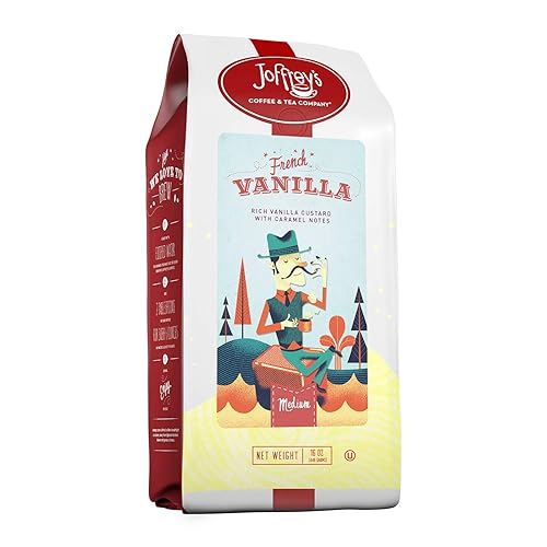 Joffrey's Coffee - French Vanilla, Flavored Coffee, Artisan Medium Roast, Arabica Beans, Vanilla Custard & Caramel Flavor, Gluten-Free, No Sugar