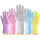 Dishwashing Sponge Gloves for Kitchen, Dishwashing Gloves Reusable Rubber Cleaning Gloves, Silicone Dishwashing Gloves Scrubber Glove, Washing Gloves