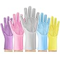 Dishwashing Sponge Gloves for Kitchen, Dishwashing Gloves Reusable Rubber Cleaning Gloves, Silicone Dishwashing Gloves Scrubber Glove, Washing Gloves