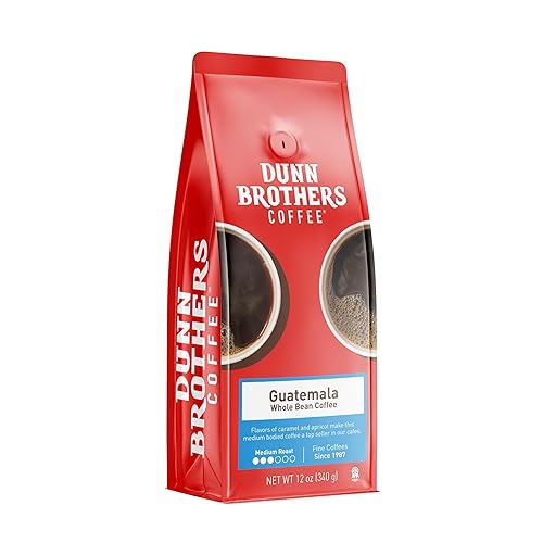 Dunn Brothers Small Batch Gourmet Whole Bean Coffee, Guatemala (Medium Roast),12 oz, Single Origin Arabica Coffee