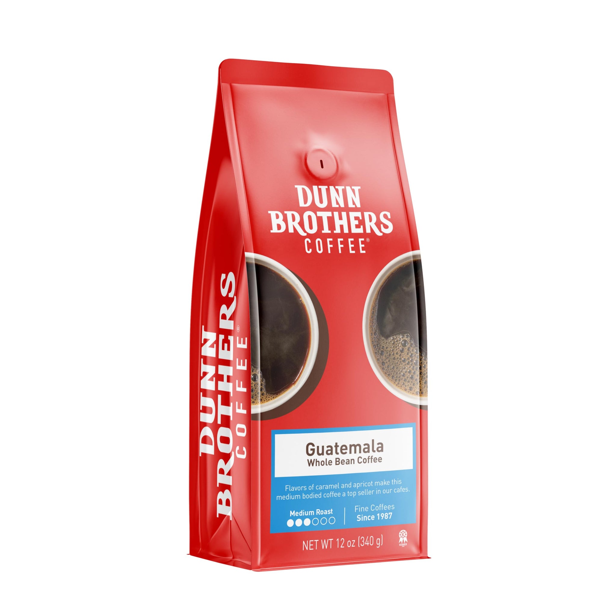 Dunn Brothers Small Batch Gourmet Whole Bean Coffee, Guatemala (Medium Roast),12 oz, Single Origin Arabica Coffee