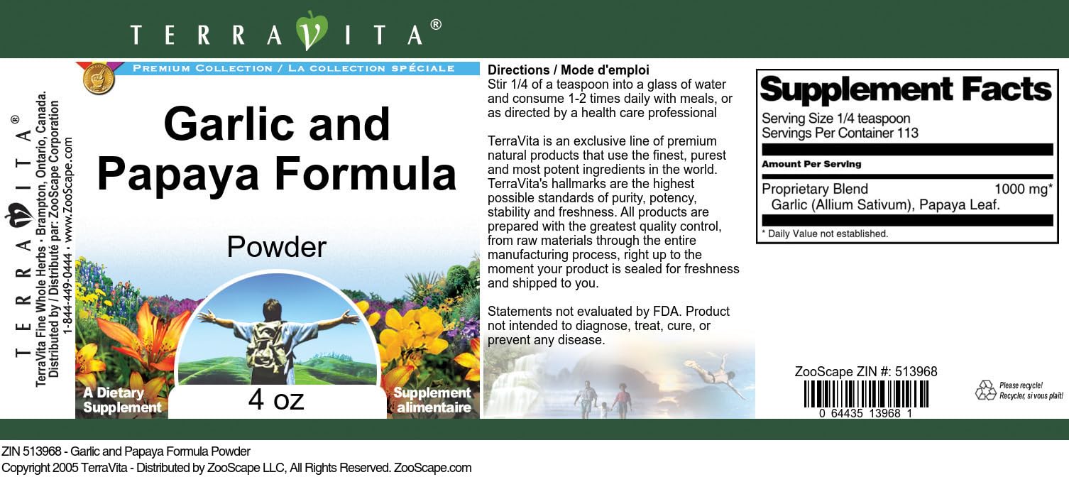 Garlic and Papaya Formula Powder (4 oz, ZIN: 513968) - 3 Pack
