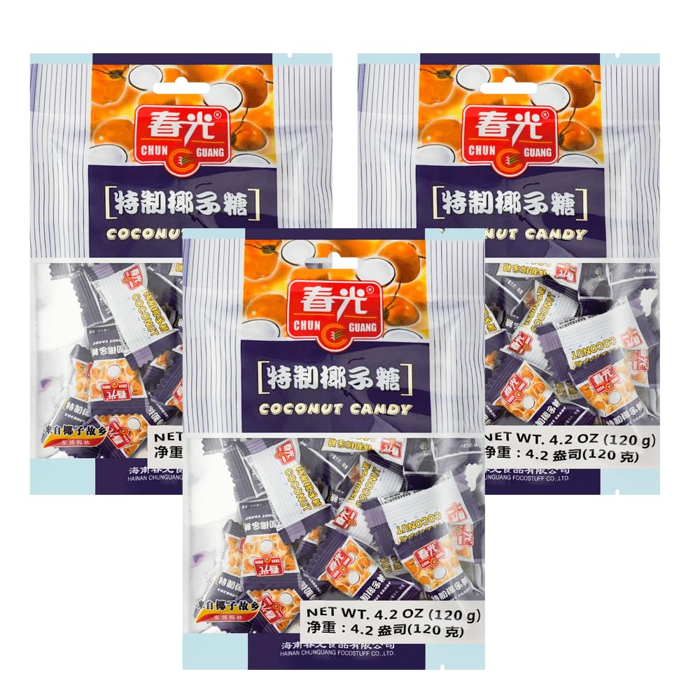 Chun Guang Premium Coconut Candy 4.2oz, 3pack