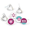 Big Dot of Happiness Pink Bat Mitzvah - Girl Party Round Candy Sticker Favors - Labels Fit Chocolate Candy (1 Sheet of 108)
