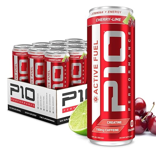 P10 Performance Active Fuel Fitness Recovery Energy Drink, Restore Electrolytes, B Vitamins for Mood, Mental Clarity, Hydration Recovery, Zero Sugar