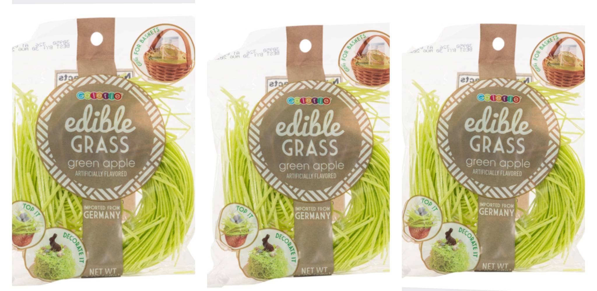 Grandys Candys Edible Easter Grass- Green Apple, Blueberry, Strawberry, & Multi Flavored Bundle-Fun and Delicious Way to Complete Your Easter Baskets