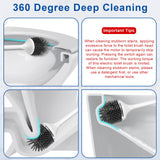 Ratolo Electric Toilet Brush,Silicone Toilet Brush,Toilet Bowl Brush and Holder Set with Ventilated Holder,Toilet Brush, Floor Standing, Wall Mounted