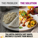 Tia Lupita Foods Chipotle Hot Sauce 8 oz - Pack of 3 - Smoky Pepper Condiment for Pico de Gallo and Salsa Verde - Serrano Flavor Table Condiment