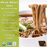 Organic Soba Noodles, Made with Wheat & Buckwheat, Dried Asian Pasta, Quick Cooking, Non-GMO, 8 oz (6 pack)