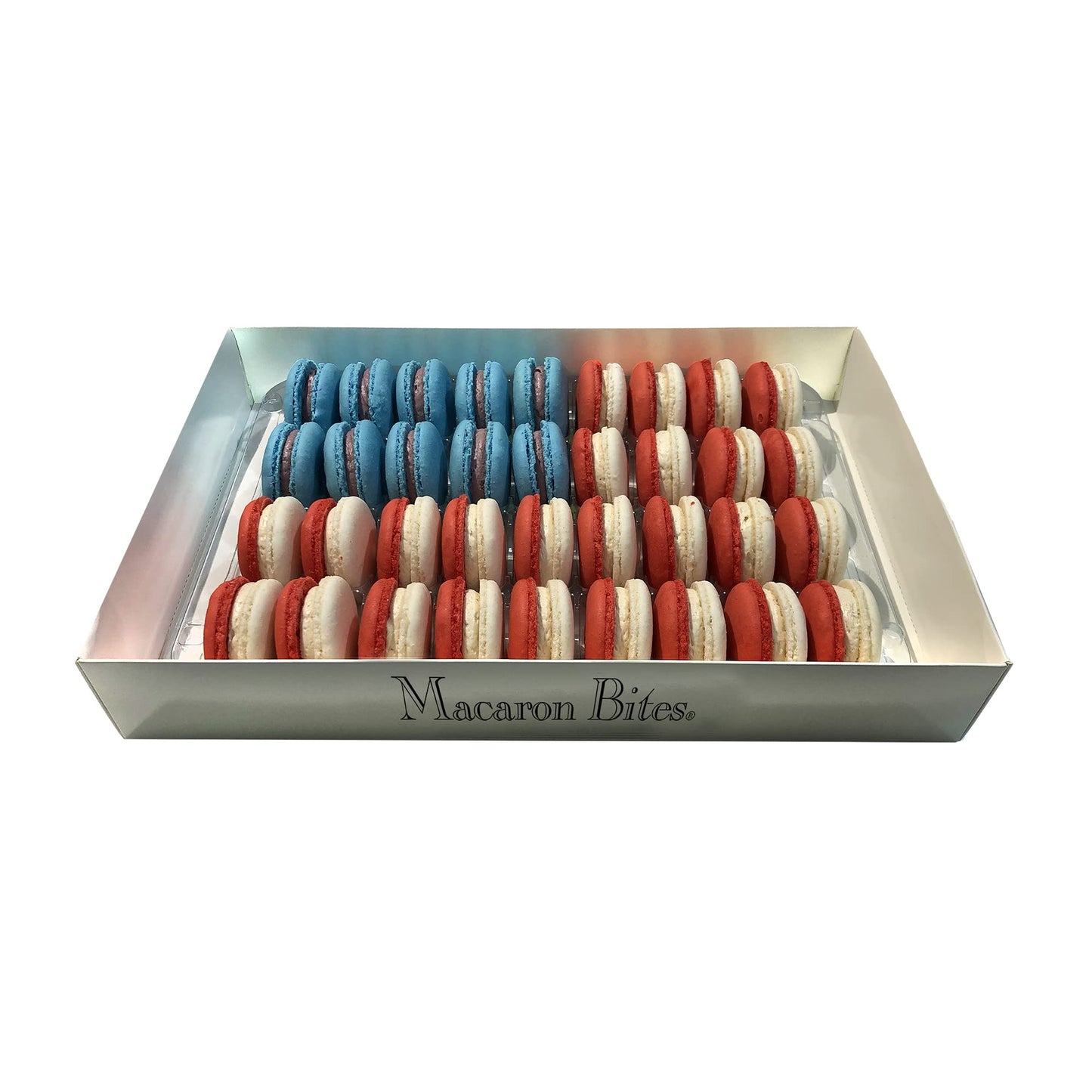 Macaron Cookies Gift Box of 36 - The American Flag French Macarons, Gourmet Cookie Gift Box, Macaroon