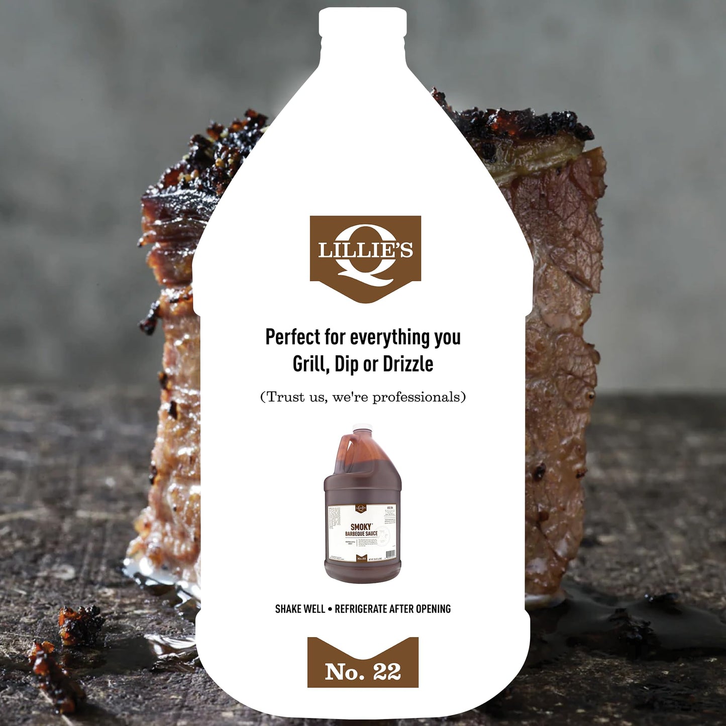 Lillie's Q - Smoky Barbeque Sauce, Gourmet BBQ, Sweet Brown Sugar BBQ Sauce, Mild Smoky Flavor, Premium Ingredients (156 oz)