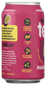 Waku, Tea Prebiotic Herbal Passion Fruit, 12 Fl Oz