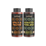 Tenayo Spicy Al Pastor & Roasted Poblano Barbecue Sauce 2-Pack (14.5 oz Bottles) - Mexican Style Sauce Duo with Pineapple, Chipotle & Roasted Poblano