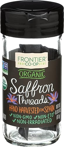 Frontier Co-op Organic Saffron Threads, 0.5 grams - Pungent, Delicate Flavor for Cooking