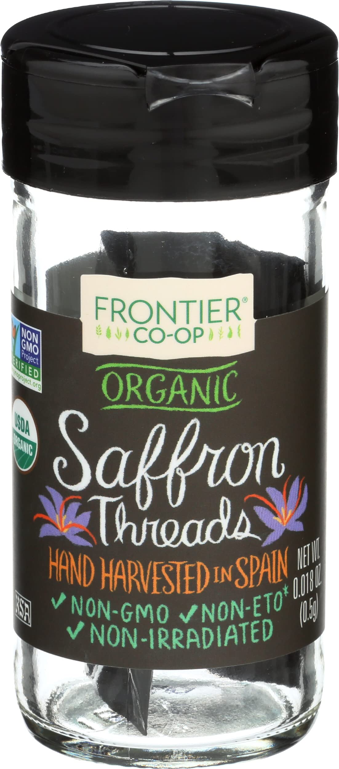 Frontier Co-op Organic Saffron Threads, 0.5 grams - Pungent, Delicate Flavor for Cooking