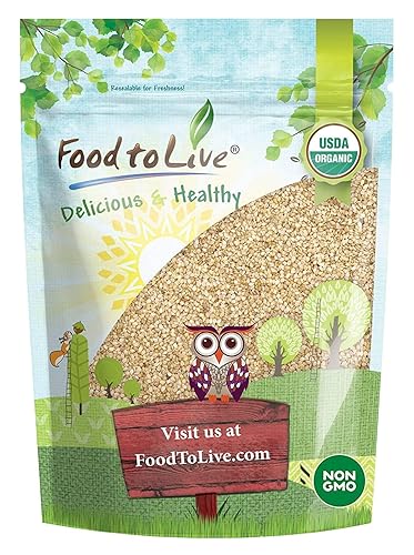 Food to Live Organic Unhulled Sesame Seeds, 6 Pounds - Non-GMO, Whole Natural Raw White Sesame Seeds, Kosher, Vegan, Bulk, Rich in Dietary Fiber