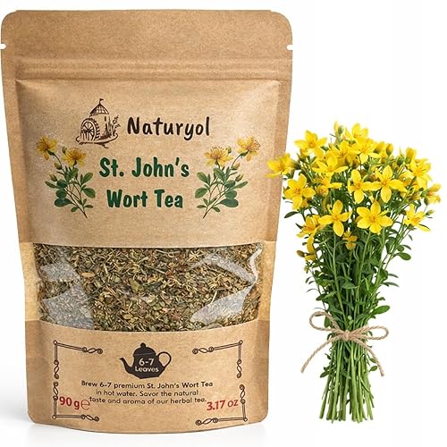 Naturyol St Johns Wort Tea,St Johns Wort Tea, Premium Dried Hypericum Perforatum (Loose Leaf), Naturally Caffeine-Free Herbal Tea,Pure, Clean