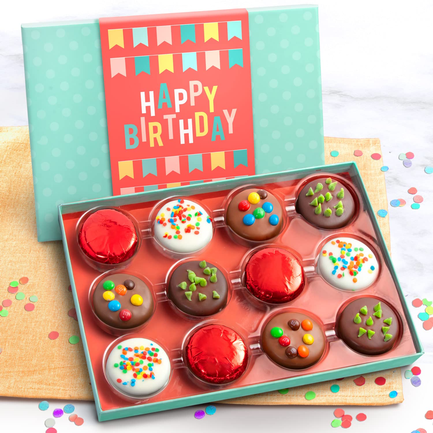 A Gift Inside Birthday Deluxe Chocolate Covered Sandwich Cookies Gift Box