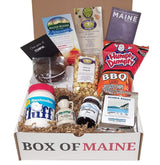 Box of Maine - 7-item Gift Pack - Whoopie Pie, Fluff, Coastal Maine Maple Popcorn, Maine Maple Syrup, Humpty Dumpty BBQ Chips, Carrabassett Coffee