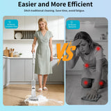 Electric Spin Scrubber, Cordless 20W High-Torque Cleaning Brush Bathroom Scrubber, IPX7 Waterproof Electric Scrubber with 6 Brush Heads, Extendable