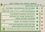 Reusable Paper Towels Washable Roll 29 Pack 12x11in, Reusable Baby Wipes, Washable Paper Towels Cloth, Paperless Paper Towels, Eco Friendly Paper