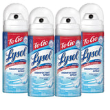 Lysol To Go Disinfectant Spray, Travel Size Sanitizing, For On-the-Go Disinfecting and Deodorizing, Crisp Linen, 1.5 Fl. Oz (Pack of 4)