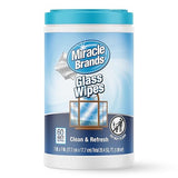 MiracleWipes for Glass, Disposable and Streak Free Cleaning Wipes for Mirrors, Windows, Kitchen, Home, and Auto- (60 Count (Pack of 1))