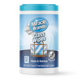 MiracleWipes for Glass, Disposable and Streak Free Cleaning Wipes for Mirrors, Windows, Kitchen, Home, and Auto- (60 Count (Pack of 1))