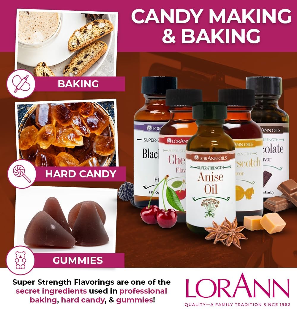 LorAnn Oils Super Strength Flavoring - Used For Candy Making, Flavoring, Baking, Hard Candy, & Flavor Oils - Bold, Natural Flavors 4X Stronger Than
