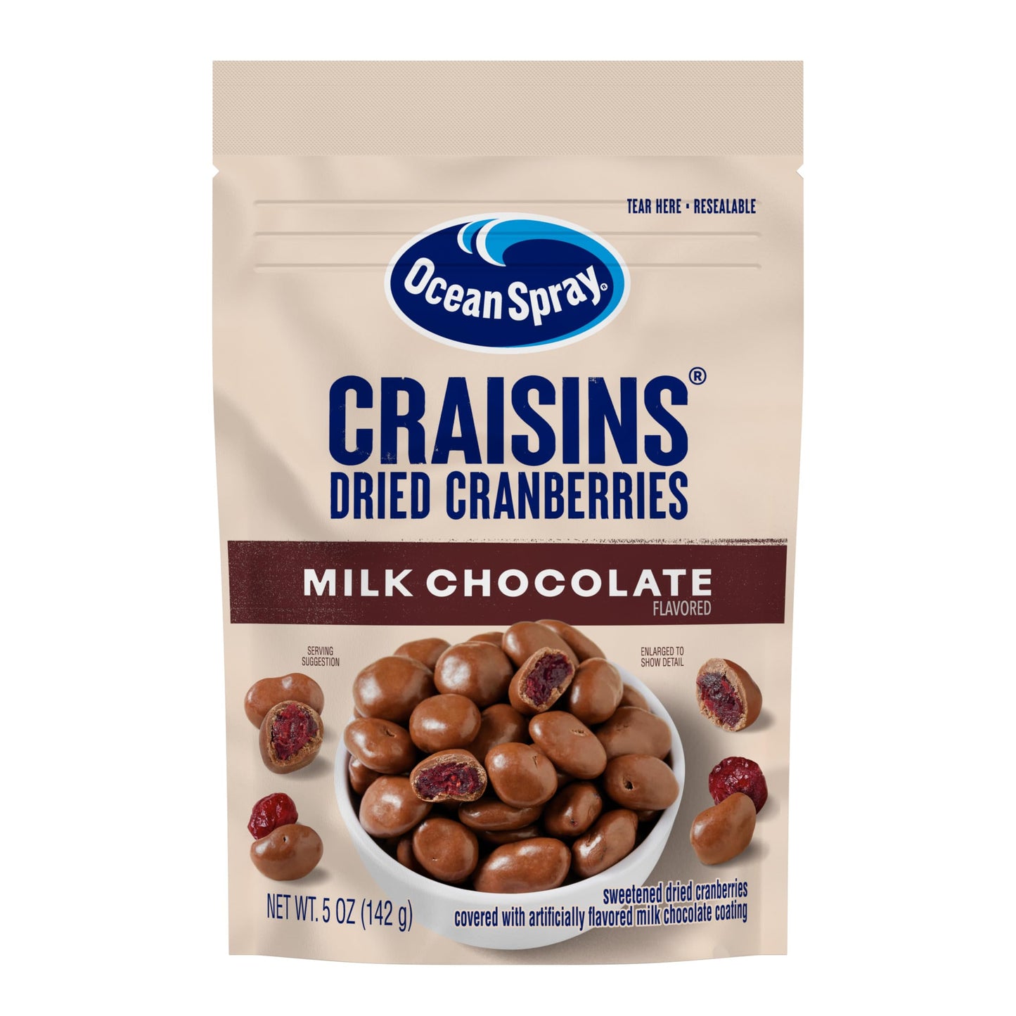 Ocean Spray® Milk Chocolate Dipped Cranberry Bites, Chocolate Covered Dried Cranberries, 5 Oz Pouch, 12 Count