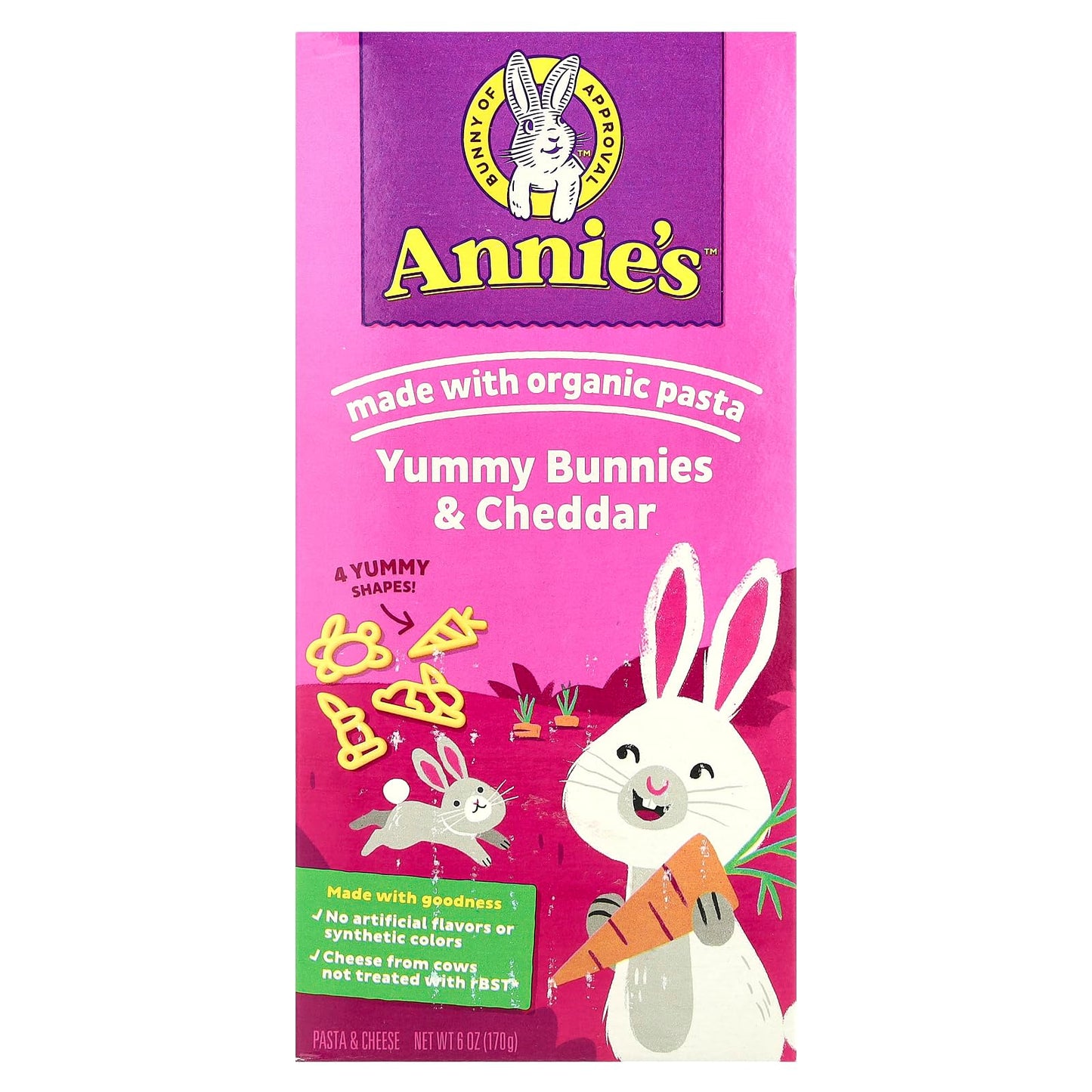 Annie's Homegrown, Bunny Shape Pasta & Cheese, 6 Ounce