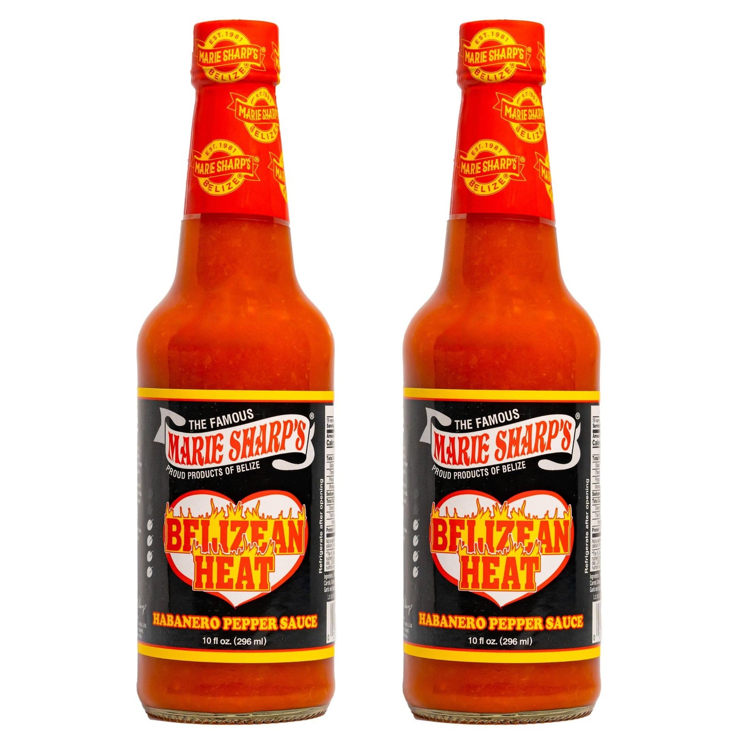 Marie Sharp’s Belizean Heat Habanero Pepper Sauce, 10 oz | Extra Hot Gourmet Hot Sauce from Belize | All-Natural, No Artificial Preservatives | Bold