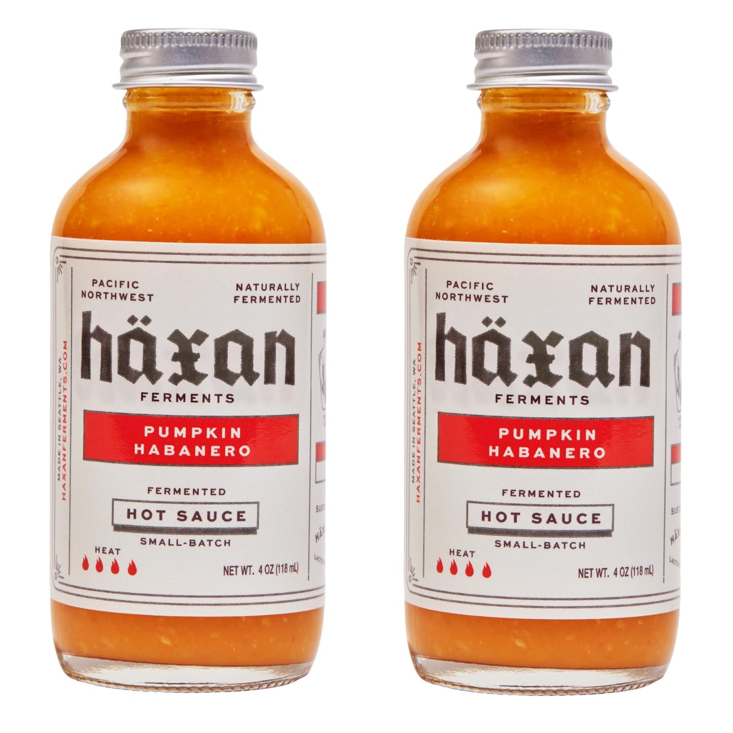 Haxan Ferments Pumpkin Habanero Hot Sauce | Hot Heat | Fermented Pumpkin, Habanero Peppers, Ginger, Garlic | Tangy, Bright, Earthy Sweetness | Perfect