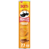 Pringles Potato Crisps Chips, Lunch Snacks, On-The-Go Snacks, Party Stack, Cheddar Cheese, 7.1oz Can (1 Can)