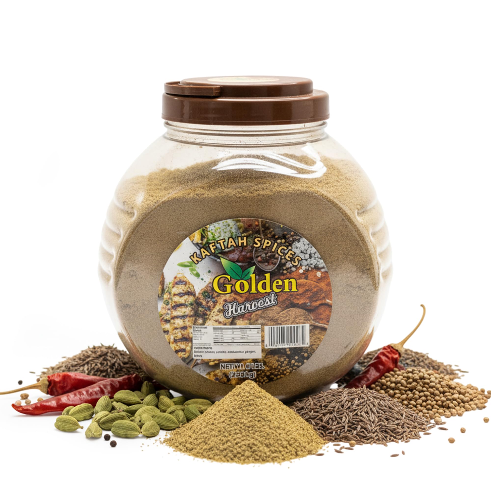 Golden Harvest Kaftah Spices - 6-in-1 Blend of Garlic, Onion, Cumin, Ginger, Curry, Coriander Powder, Non-GMO Kabsa Spice - Middle Eastern Chicken