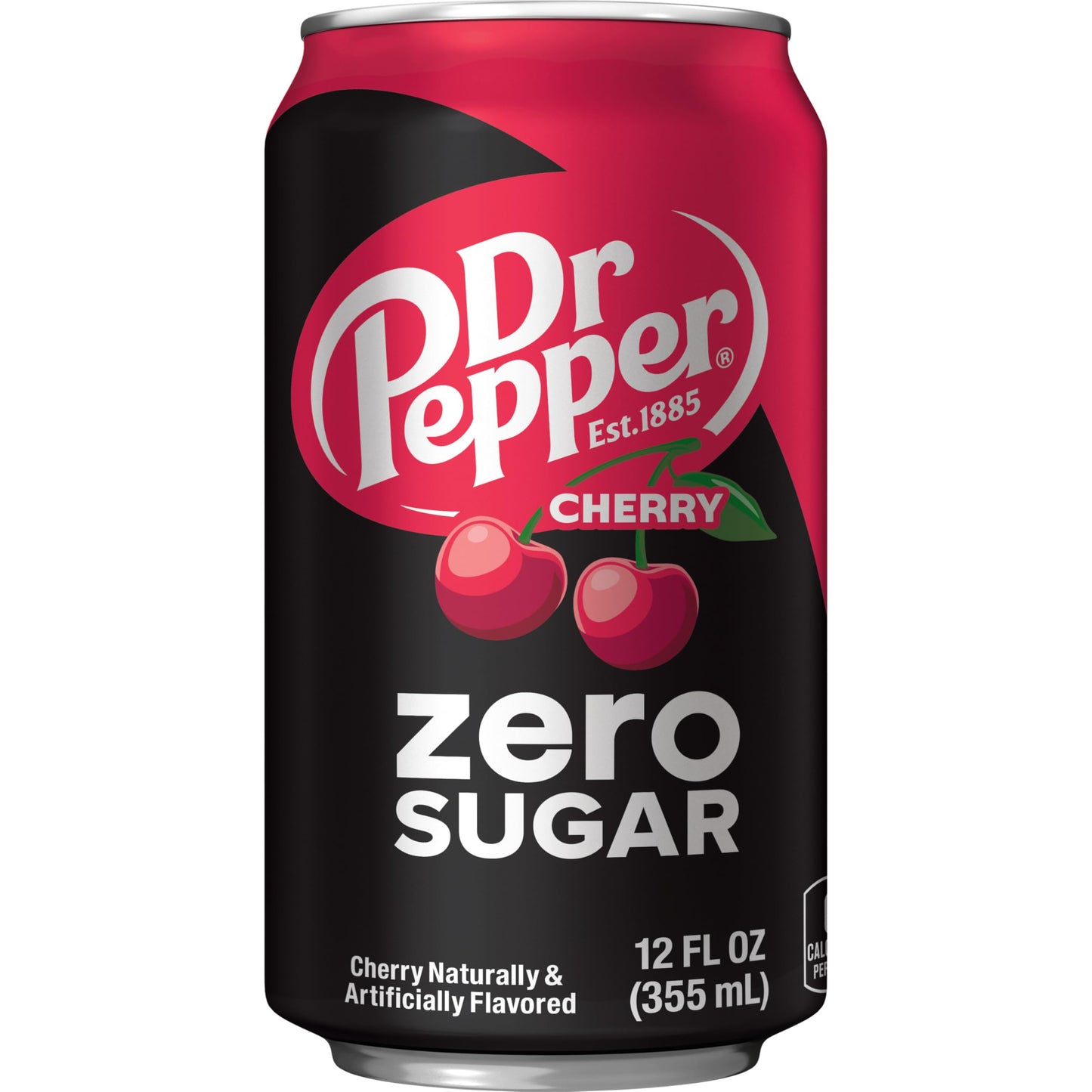 Dr Pepper Cherry Zero Sugar Soda, 12 fl oz cans, 12 pack