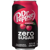 Dr Pepper Cherry Zero Sugar Soda, 12 fl oz cans, 12 pack