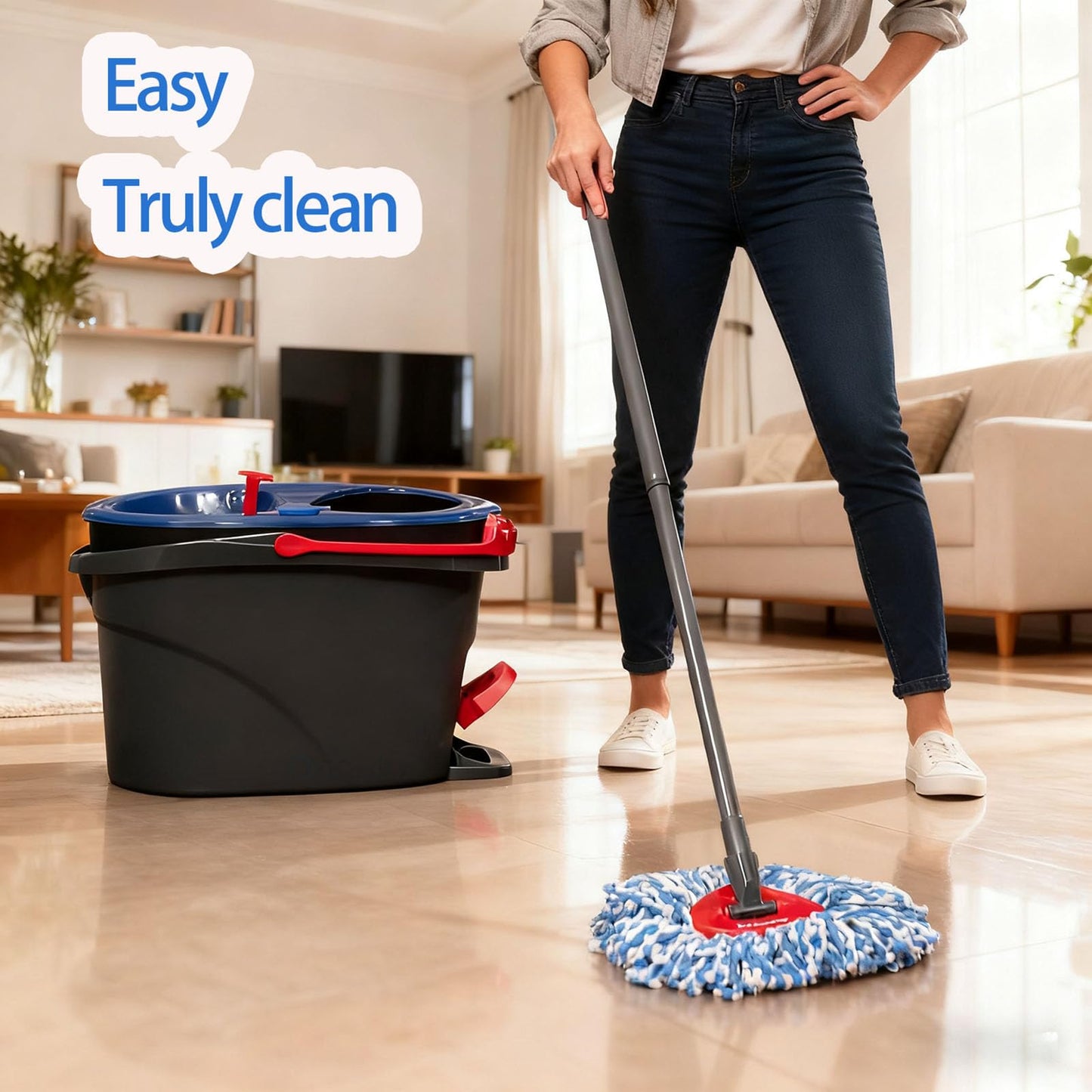 7-Pack Mop Replace Heads Compatible for O Ceda, Spin Mop Refill Head Replacement for RinseClean 2-Tank System - Fluffy Microfiber, Machine Washable