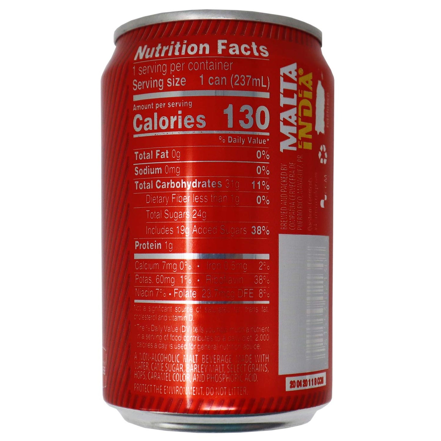 Malta India 8 Ounce Cans ( 2 Six Packs )